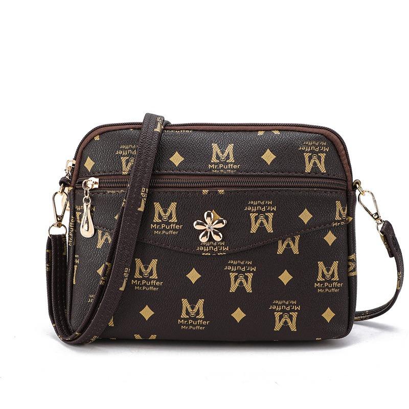 Small bag, old flower bag, new large-capacity women's oblique span bag, shoulder bag, six-layer mobile phone bag.