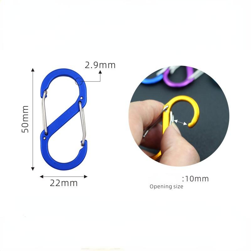 

Пряжка S-типа для альпинизма, рюкзак с 8-значной пряжкой, быстроподвесной рюкзак из алюминиевого сплава, многофункциональный крючок с пряжкой для кемпинга, кемпинга, EDC S