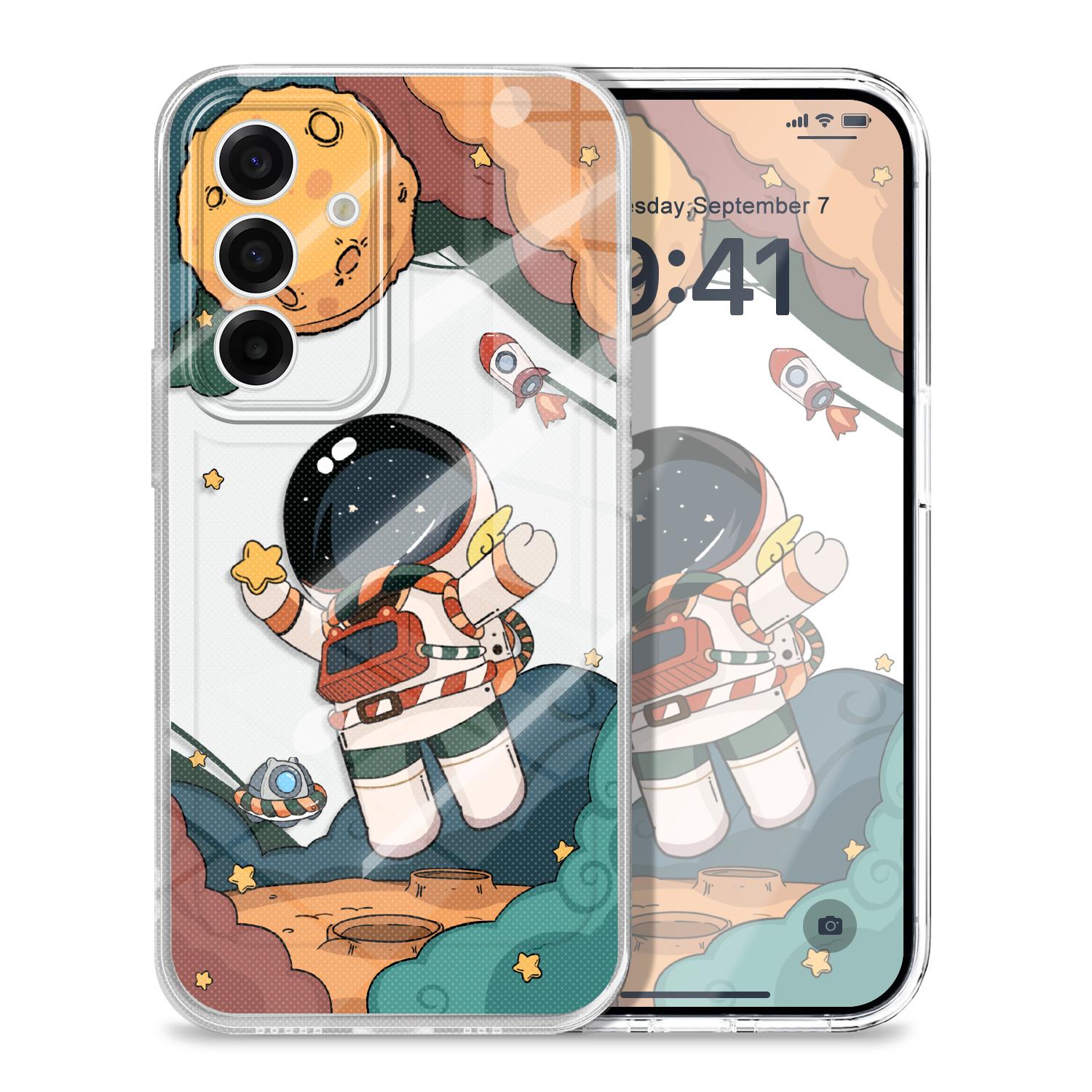 

Dream Astronaut Transparent Phone Case For Samsung Galaxy A57 A56 A55 A37 A36 A35 A26 A25 A17 A16 A15 A07 A06 A05 Soft TPU Cover Samsung A15 4G(5G) прозрачный