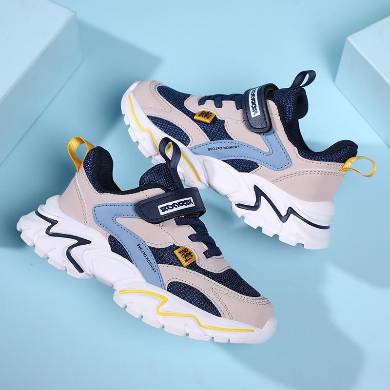 Boys' 2025 Autumn Mesh Breathable Non-slip Sports Shoes with Soft Soles for Big and Middle Kids