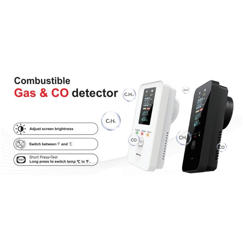 Environmental Monitor Device for Gas Leak Detection Humidity and Temperature Featuring Sound Light Warning Color Screen