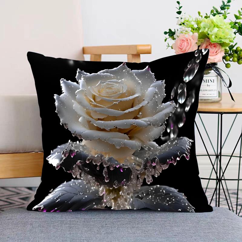 Rose Pillowcase Dormitory Decoration Office Living Room Sofa Home Pillowcase