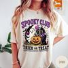 Comfort Colors Halloween Shirt, Spooky Club Ghost Pumpkin Skeleton Tee, Cute Trick Or Treat Shirt, Vintage Fall Graphic Tee for Women