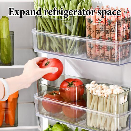Refrigerator Storage Box Clear Stackable Containers Durable PET with Open Top Organizer for Freezer And Fridge