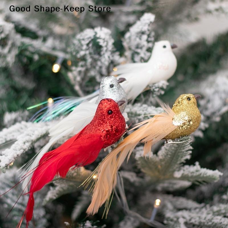 1Pcs Shiny Faux Birds Craft Foam Feather Miniature Birds for Home Garden Wedding Decorations