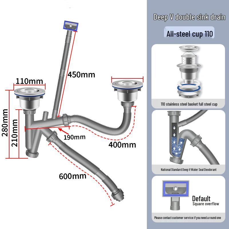 Kitchen Bathroom Anti-Odor Sink Drain Pipe