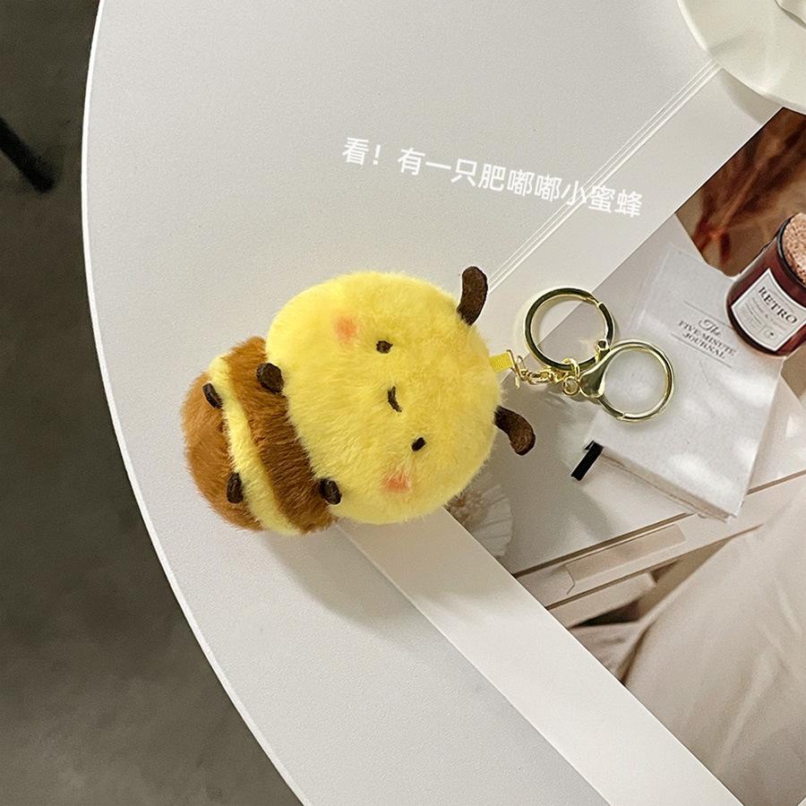 

Милый кулон в виде пчелы, плюшевая кукла, брелок - пухлый зверёк, подвеска для сумки, подарок Silver Keyring