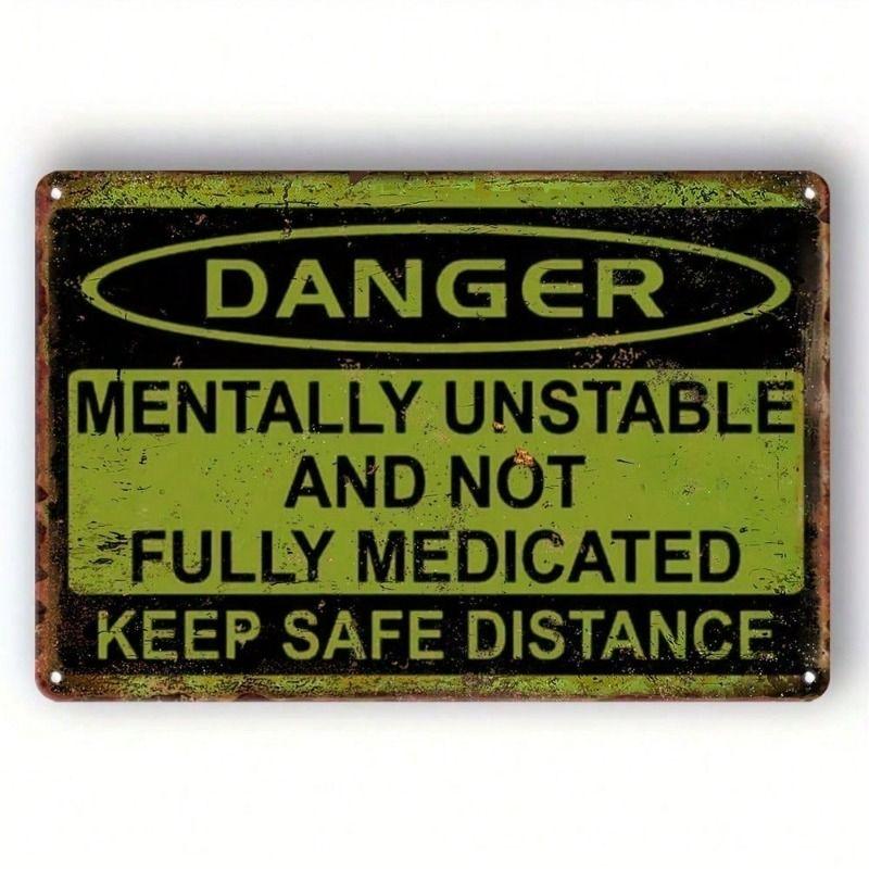 Danger Funny Vintage Metal Poster Wall Sign Bar