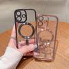 Luxury Plating Magnetic For Magsafe Clear Bumper Case For iPhone 16 15 14 13 12 11 Pro Max Plus XR XS 7 8 Wireless Charge Cover