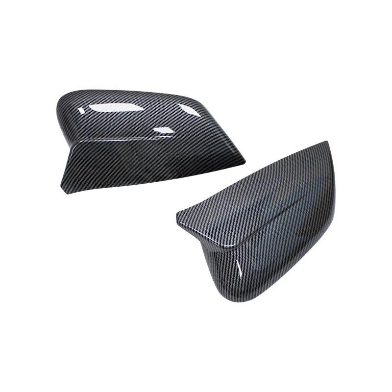 Per KIA EV6 Copertura Modanatura Specchietto Laterale 1 Paio ABS Nero Cappuccio Stile Fibra di Carbonio Durevole Facile da Installare