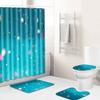 Fashion Textured Bathroom Shower Curtain Floor Mat Toilet Cover Foot Mat Four-Piece Pattern Size