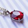 Colgante de Gema de Plata de Ley 925 con Rubí Rojo Natural Certificado de 24 Quilates, Corte Oval