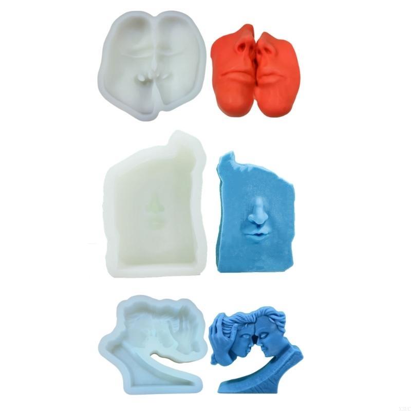 Human Face Sculpture Molds for Making Gypsum Ornaments Home Decorations DIY Craft, Statue Molds X3UC