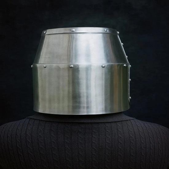 Knight Templar Helmet Full Face Steel Helmet Medieval Crusader Great Helmet Historical Cosplay LARP Helmet Best Gift
