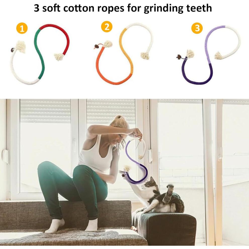 Pack of 3 Catnip Toys for Cats, 70 Cm Catnip Stick and Teething Rope, Interactive Dental Care Toys, Natural Catnip Filled