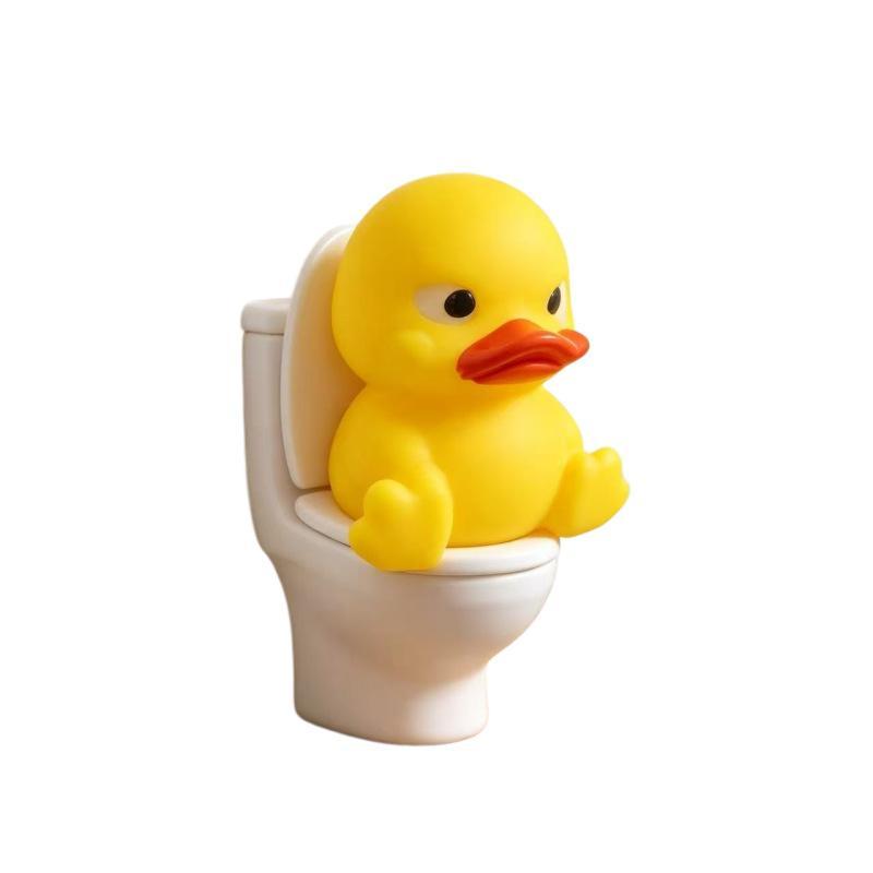 Cute Cartoon Yellow Duck Toilet Shaped No Drill Adhesive For Bathroom Bedroom Kids Decor