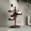 Wooden Multi-layer Rotatable Storage Rack Entry Door Key Storage Rack Creative Solid Wood Desktop Accessories Storage Box