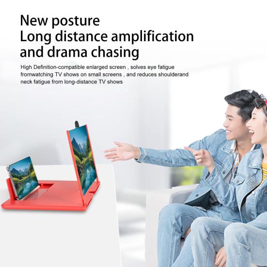 3D Phone Screen Magnifier 10/12-Inch Foldable Phone Screen Amplifier Stand Portable Mobile Phone Holder Eye Protection Gift for Movie Lovers