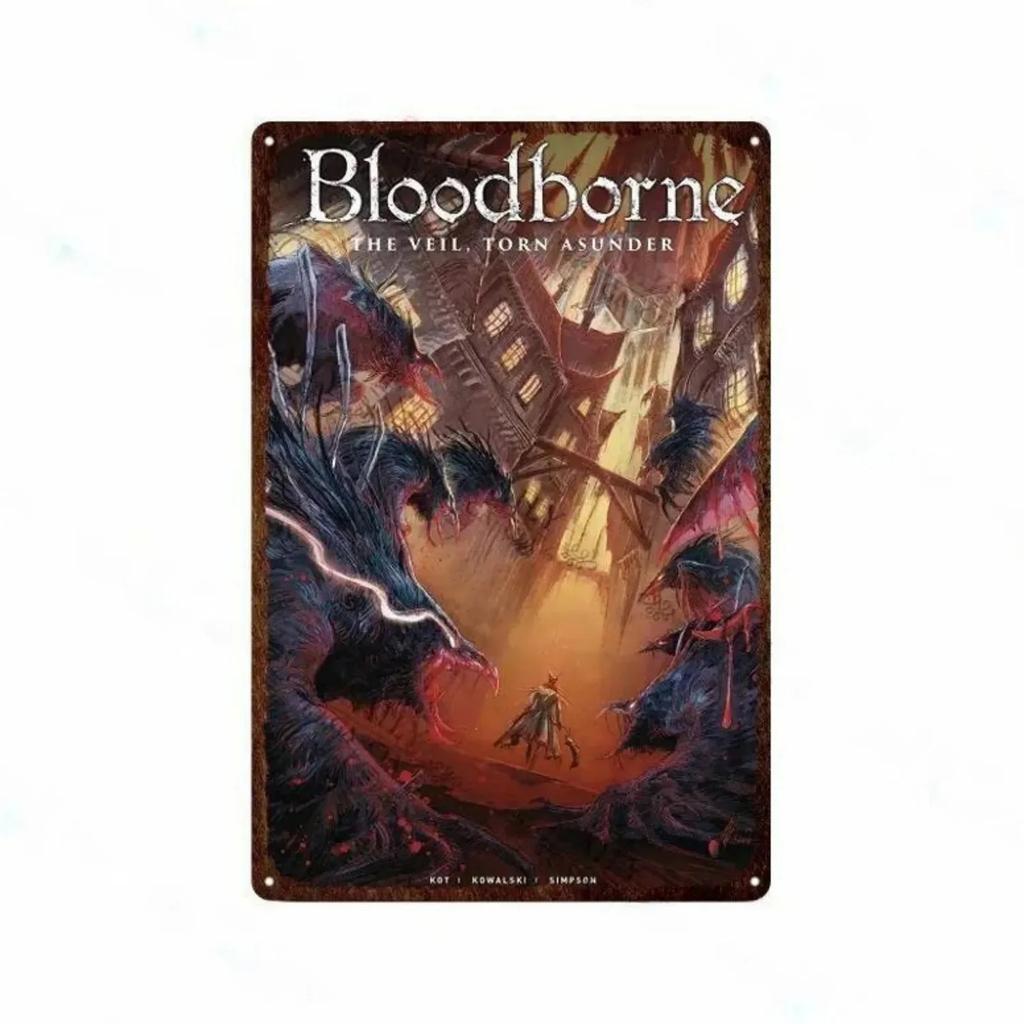 Plaque Metal Tin Signs Bloodborne Wall Decoration Vintage Art Posters Iron Painting for Man Cave Home Cafe Game Room Club Bar