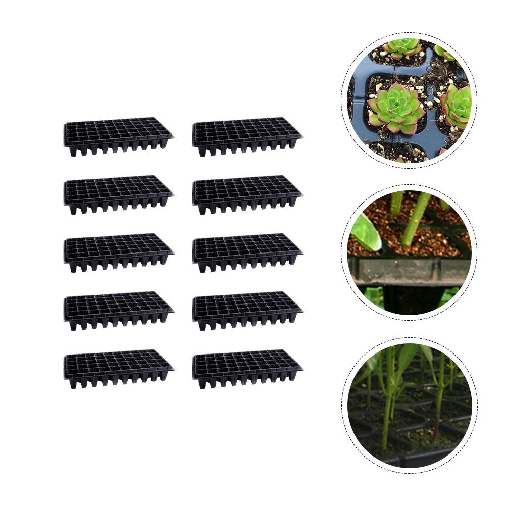 

10 Pcs 50 Hole Seedling Tray Plant Starter Plants Germination Planter Garden Wheatgrass Suite чёрный