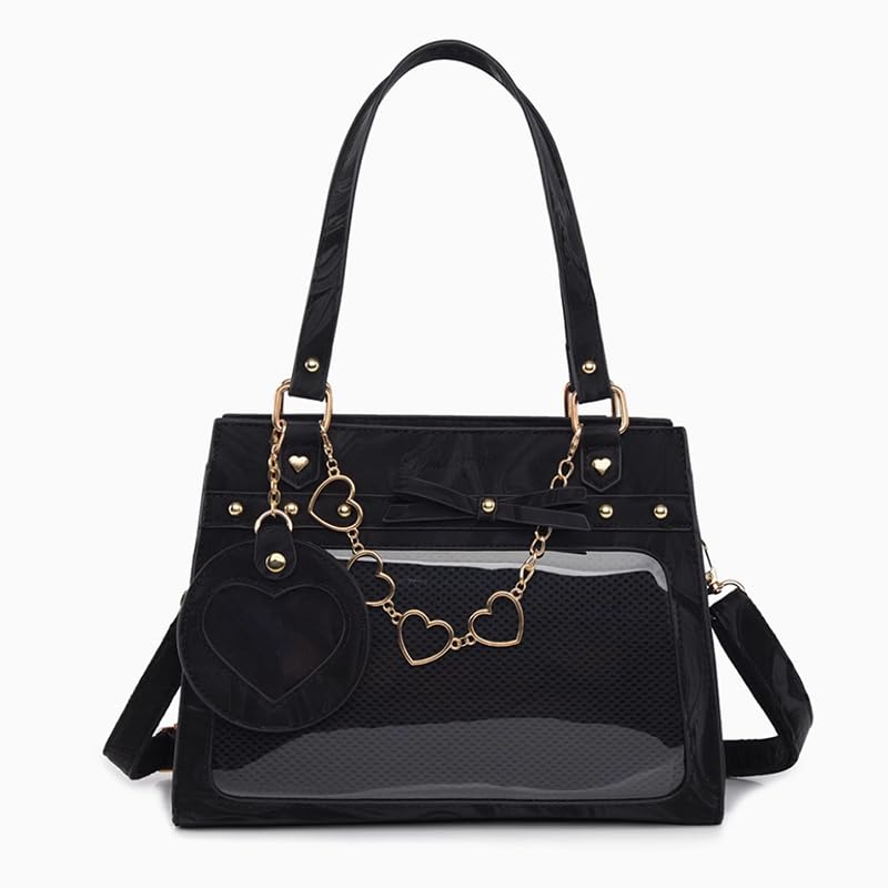 

Marble Ita Bag with Button Badge Ita Clear Black [Ugou Xiaopu] Case, g.trigger Bag, Bag, Transparent, [Used] чорний