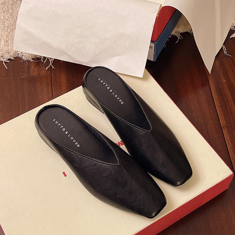 Retro Simple Single Shoes Women's 2025 Spring New Fashionable Shallow Mouth Inner Heightening Soft Sole Work Shoes