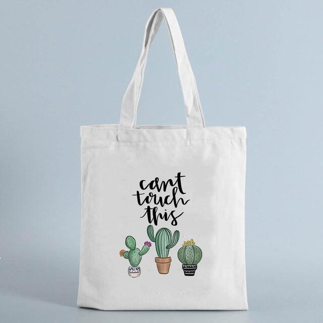 

Сумка-тоут с рисунком кактуса и принтом, многоразовые женские холщовые сумки-шопперы, студенческая сумка для книг, женская эко-складная милая сумка, модная 24*26cm