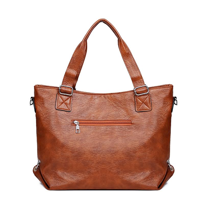 Soft Leather Handbag Women's Shoulder Crossbody Bag Large Capacity Tote Bag Mother's Bag