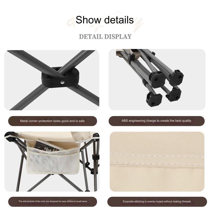 Folding Camping Chair with Detachable Footrest, Suitable for Fishing, Camping, Picnic