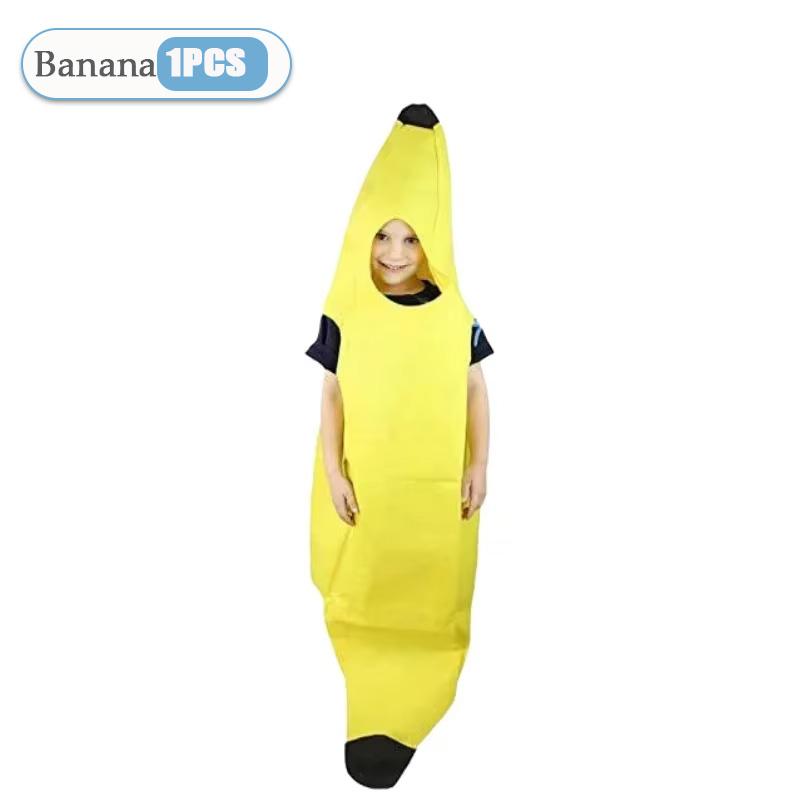 

Смешной костюм банана для детей и взрослых, наряд для рождественской вечеринки, сценический костюм, наряд для праздничного ужина, косплей Kid