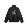 Li Ning Badfive Letter Print Cardigan Long Sleeve Stand Collar Sports Windbreaker Men Outerwear Black AFDU419-4