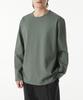 Heavy Ponte Relaxed Crew Neck Long Sleeve T-Shirt [Khaki Gray]