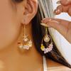 Vintage Asymmetrical Starfish Shell Pendant Earrings For Women Bohemian Irregular Stone Dripping Oil Metal Earring Beach Jewelry