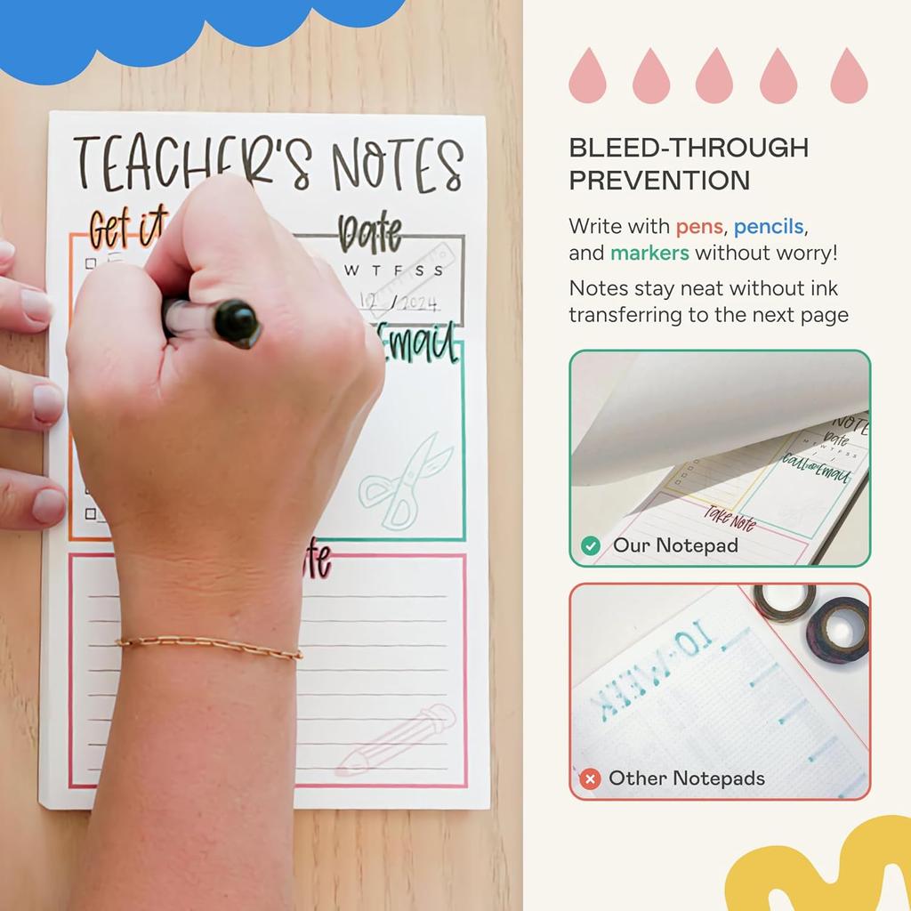Tiny Expressions Teacher Notepad - Teacher To Do List Note Pad - Stationary Classroom Must Haves for Elementary and Middle School - Teacher