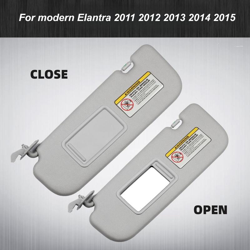 Grey Beige Left and Right Sun Visors For Hyundai Elantra 2011 2012 2013 2014 2015 Replacement #852103X000TX