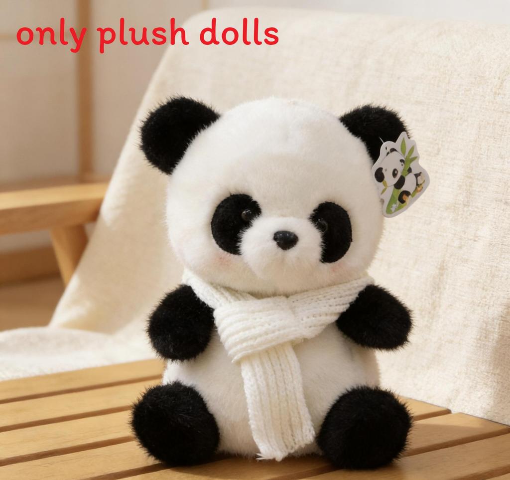 

Panda Plush Doll With Scarf And Sweater Decoration For Kids And Collectors WhiteScarf