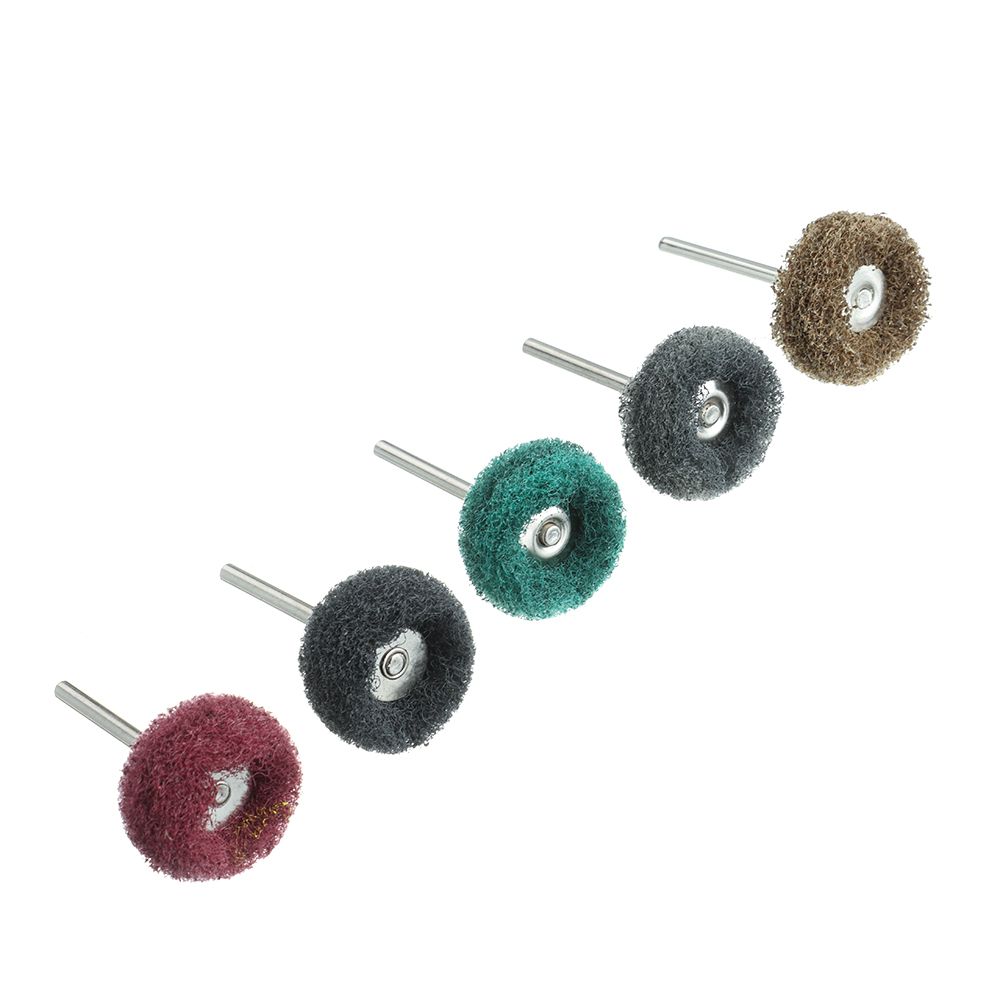 10pcs Burnish Accessories Sanding with 3mm Shank Drill Abrasive Brush Polishing Wheel Nylon Buffing