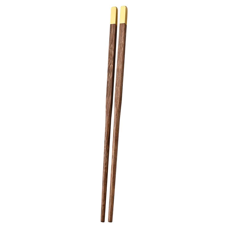 ZISIZ Gold-Tipped Square Wenge Wood Chopsticks