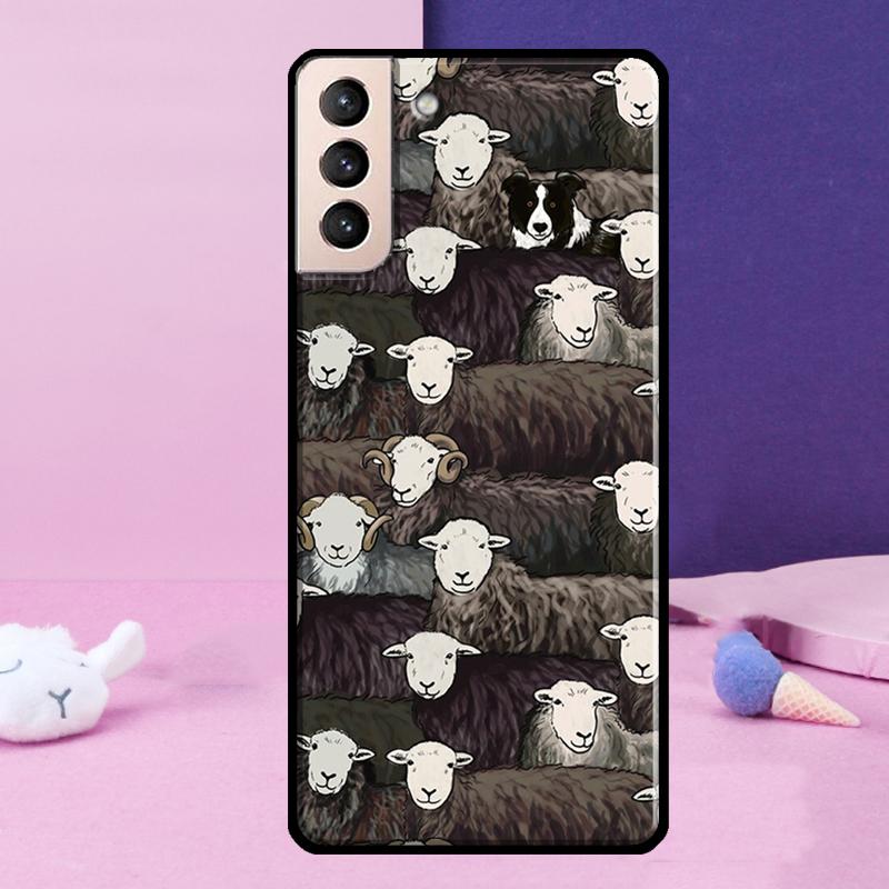 Cartoon Border Collie Phone Case For Samsung Galaxy S25 Ultra S24 Ultra S9 S10 S20 S21 S22 Plus S23 S24 FE Cover