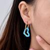 New Fashion Enamel Heart Stainless Steel Ear Buckle Hoop Earrings For Women Vintage Love Gold Color Pendant Female Jewelry Gift