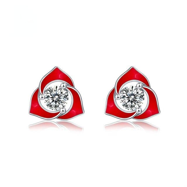 

Серьги-гвоздики Sherich с цветком из стерлингового серебра 925 пробы, эмалью, 0,5 карата, муассанитом и бриллиантами, женские ювелирные изделия белый