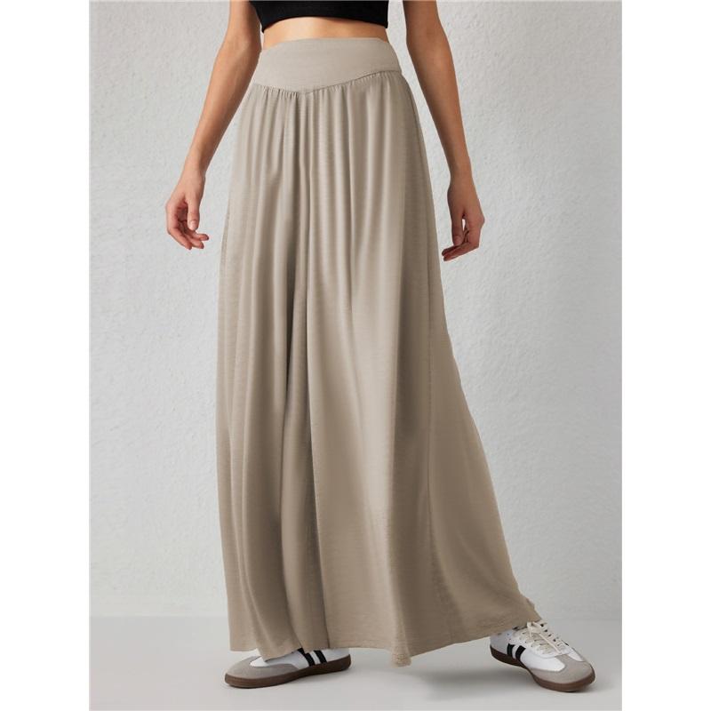 New Style Women's Summer Loose Dance Waist Trousers Drape Casual Solid Color High Waist Wide Leg Pants