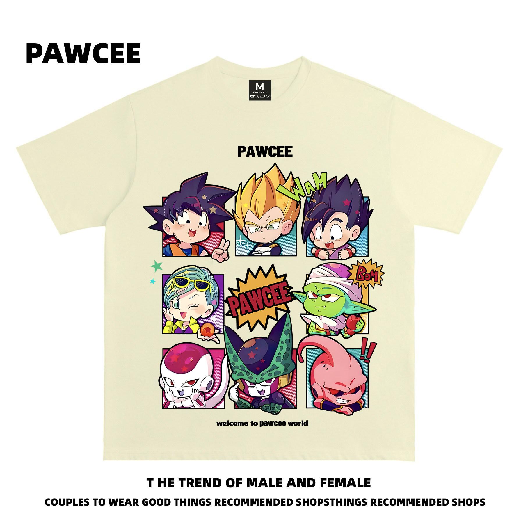 Dragon Ball Trendy Brand Printed Shortsleeved Tshirts for Men and Women Loose and Versatile Halfsleeved Tops 4XL