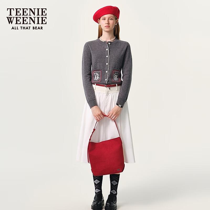 Teenie Weenie Women's Little Bear Letter Knitted Cardigan