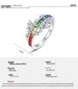 S925 Silver Rainbow Zircon Ring with Colorful Gemstones, European and American Style