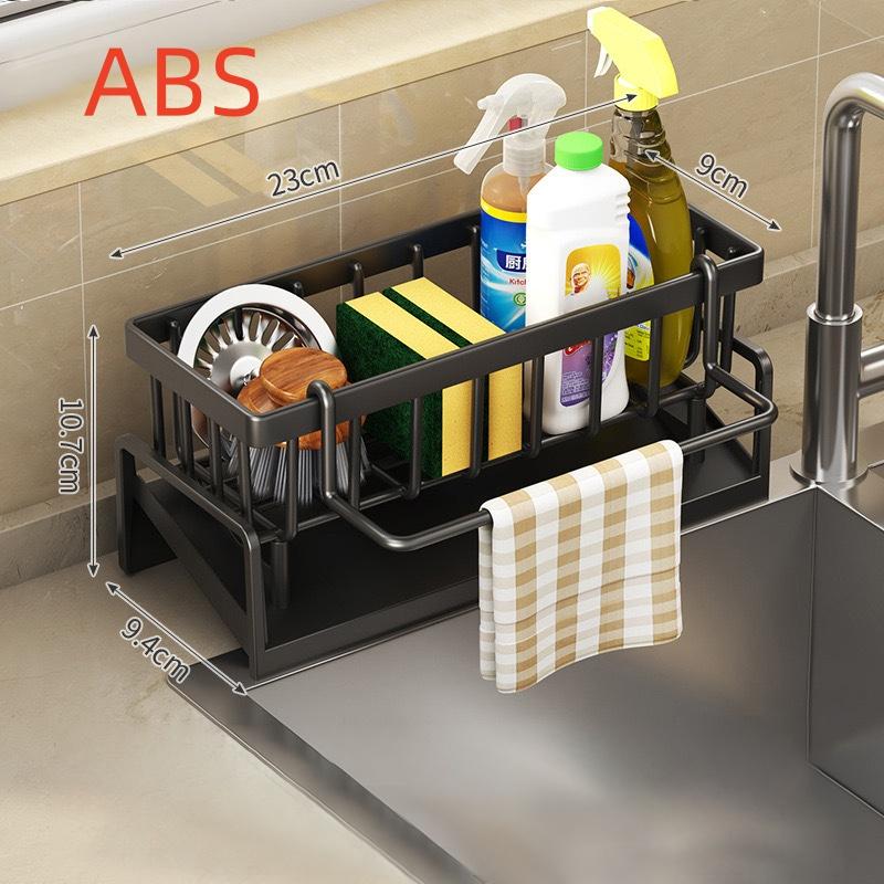 

HM1 Multi Functional Kitchen Sponge Rack Drain Water Place Dish Soap Organize Rags Capacity Countertop and Store Items