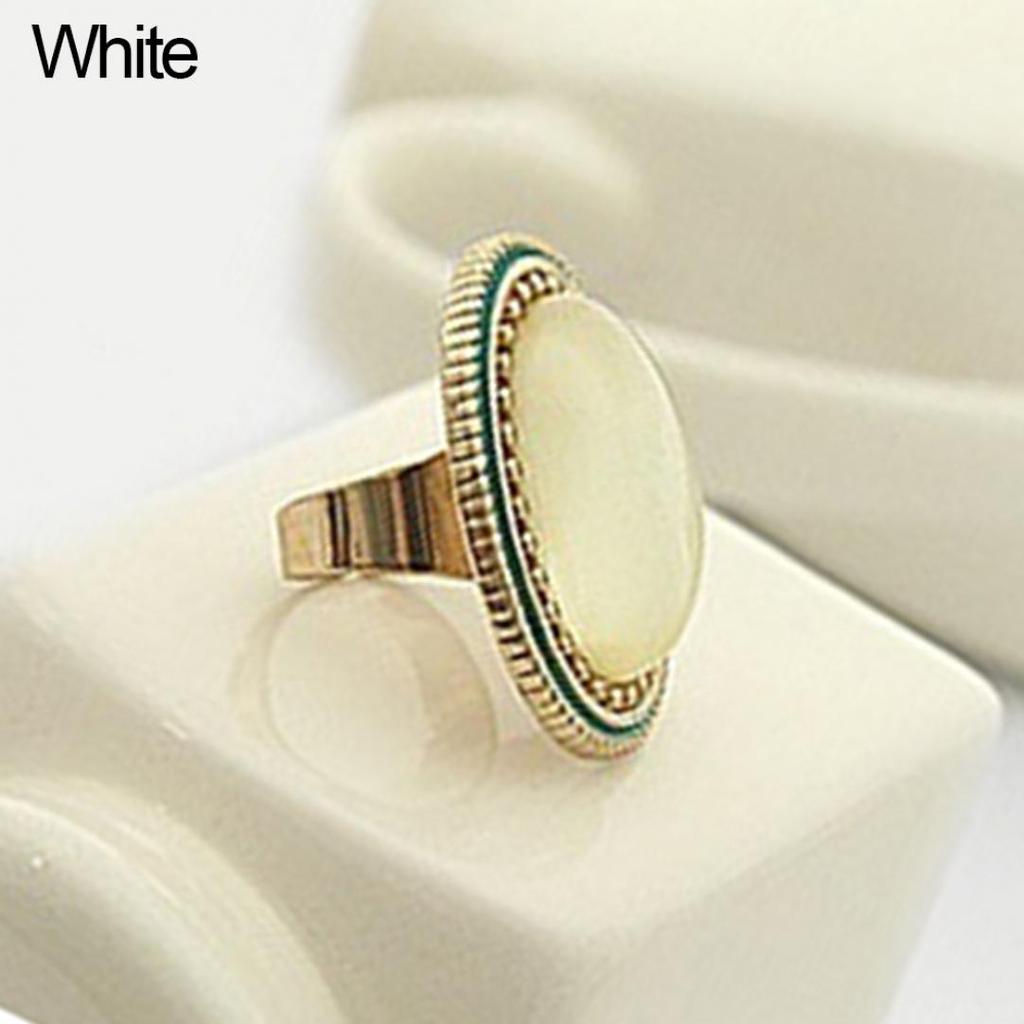 Vintage Retro Oval Adjustable Open Ring Women Fashion Party Banquet Jewelry