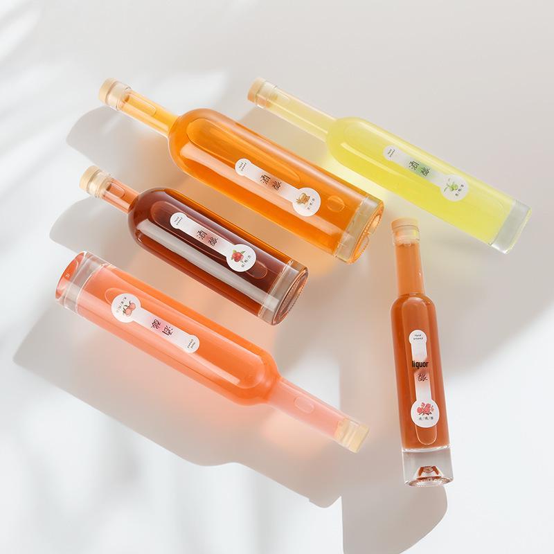 Transparent Glass Wine Bottles for Home Brewing - Sealed & Empty for Ice Wine, Beverage, or Juice