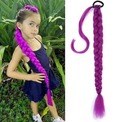 90cm Kostiumy Cosplay na Halloween Rekwizyt Kpop Łowcy Demonów Rumi Fioletowy Długi Warkocz Kucyk Peruka Akcesorium
