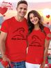 Heart Graphic Lightweight Breathable Polyester Valentine'S Couple T-Shirt - Black with White Aesthetic Clothes